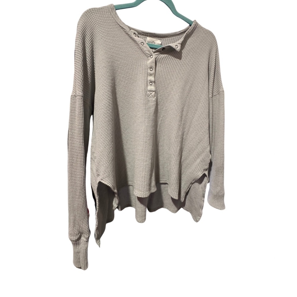 Women's Tan Waffle Knit Top